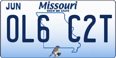 MO license plate OL6C2T