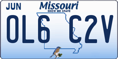 MO license plate OL6C2V