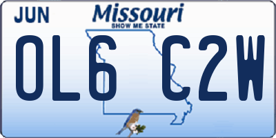 MO license plate OL6C2W