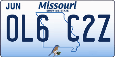 MO license plate OL6C2Z