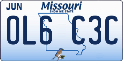 MO license plate OL6C3C