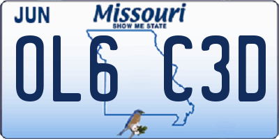 MO license plate OL6C3D