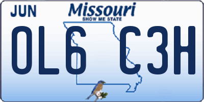 MO license plate OL6C3H