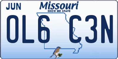 MO license plate OL6C3N