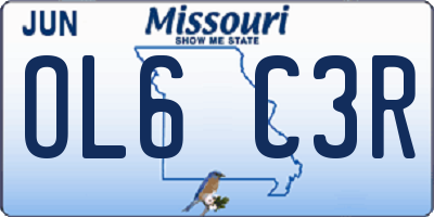 MO license plate OL6C3R