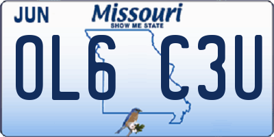 MO license plate OL6C3U
