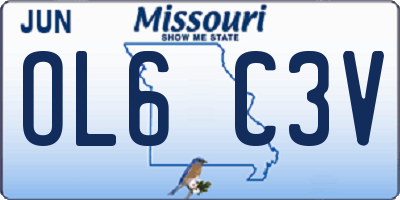 MO license plate OL6C3V