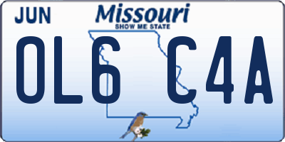 MO license plate OL6C4A