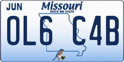 MO license plate OL6C4B