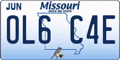 MO license plate OL6C4E