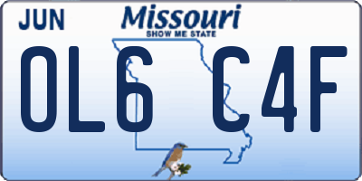 MO license plate OL6C4F