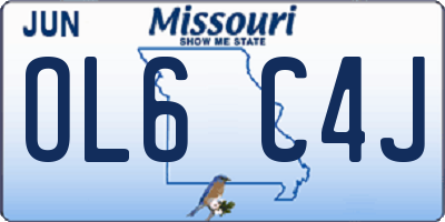 MO license plate OL6C4J