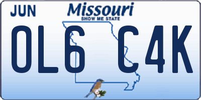 MO license plate OL6C4K