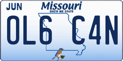 MO license plate OL6C4N