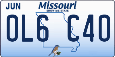 MO license plate OL6C4O