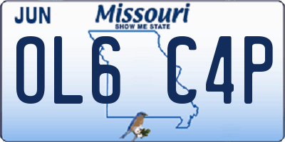 MO license plate OL6C4P
