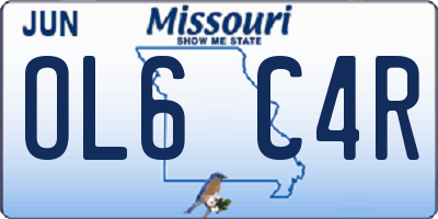 MO license plate OL6C4R