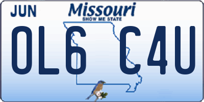 MO license plate OL6C4U