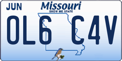 MO license plate OL6C4V