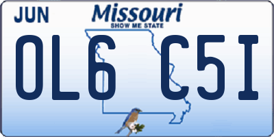 MO license plate OL6C5I