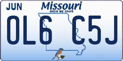 MO license plate OL6C5J