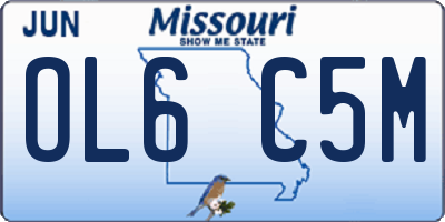 MO license plate OL6C5M