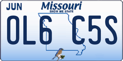 MO license plate OL6C5S