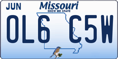 MO license plate OL6C5W