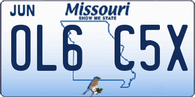 MO license plate OL6C5X