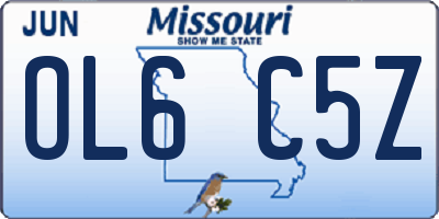 MO license plate OL6C5Z