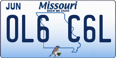 MO license plate OL6C6L