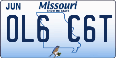 MO license plate OL6C6T