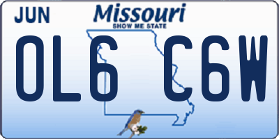 MO license plate OL6C6W