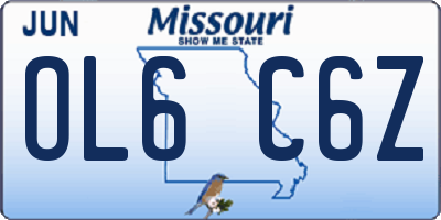 MO license plate OL6C6Z