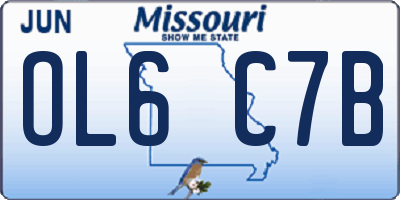 MO license plate OL6C7B