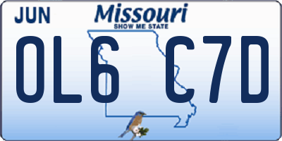 MO license plate OL6C7D