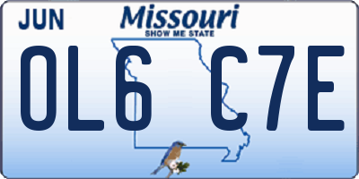 MO license plate OL6C7E