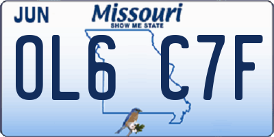 MO license plate OL6C7F