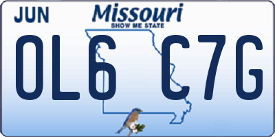 MO license plate OL6C7G