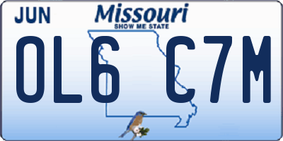 MO license plate OL6C7M