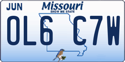 MO license plate OL6C7W
