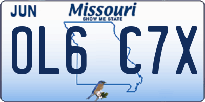 MO license plate OL6C7X