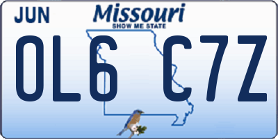 MO license plate OL6C7Z