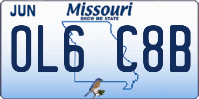 MO license plate OL6C8B