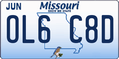 MO license plate OL6C8D