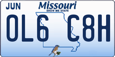 MO license plate OL6C8H