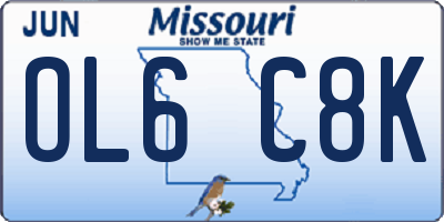 MO license plate OL6C8K