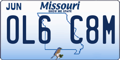 MO license plate OL6C8M
