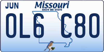 MO license plate OL6C8O