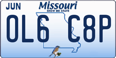 MO license plate OL6C8P